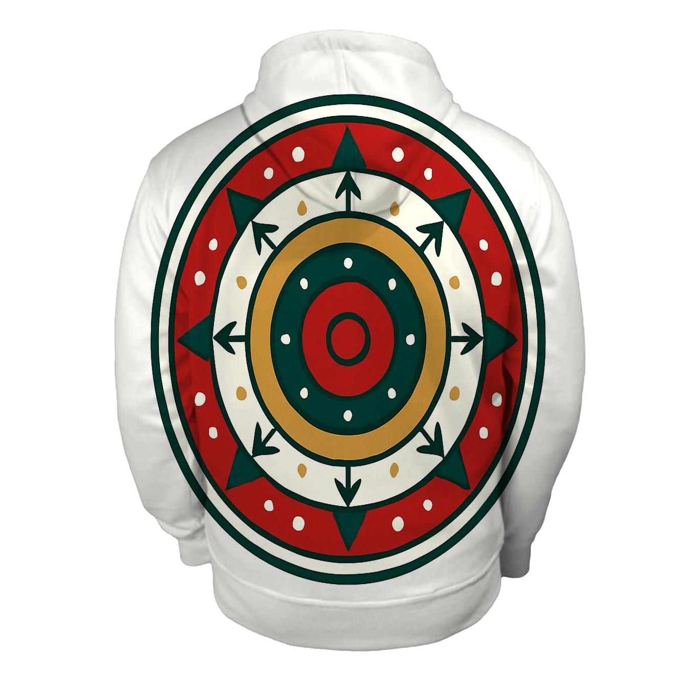 Ornament Mandala Of Winter Rings printed hoodies
