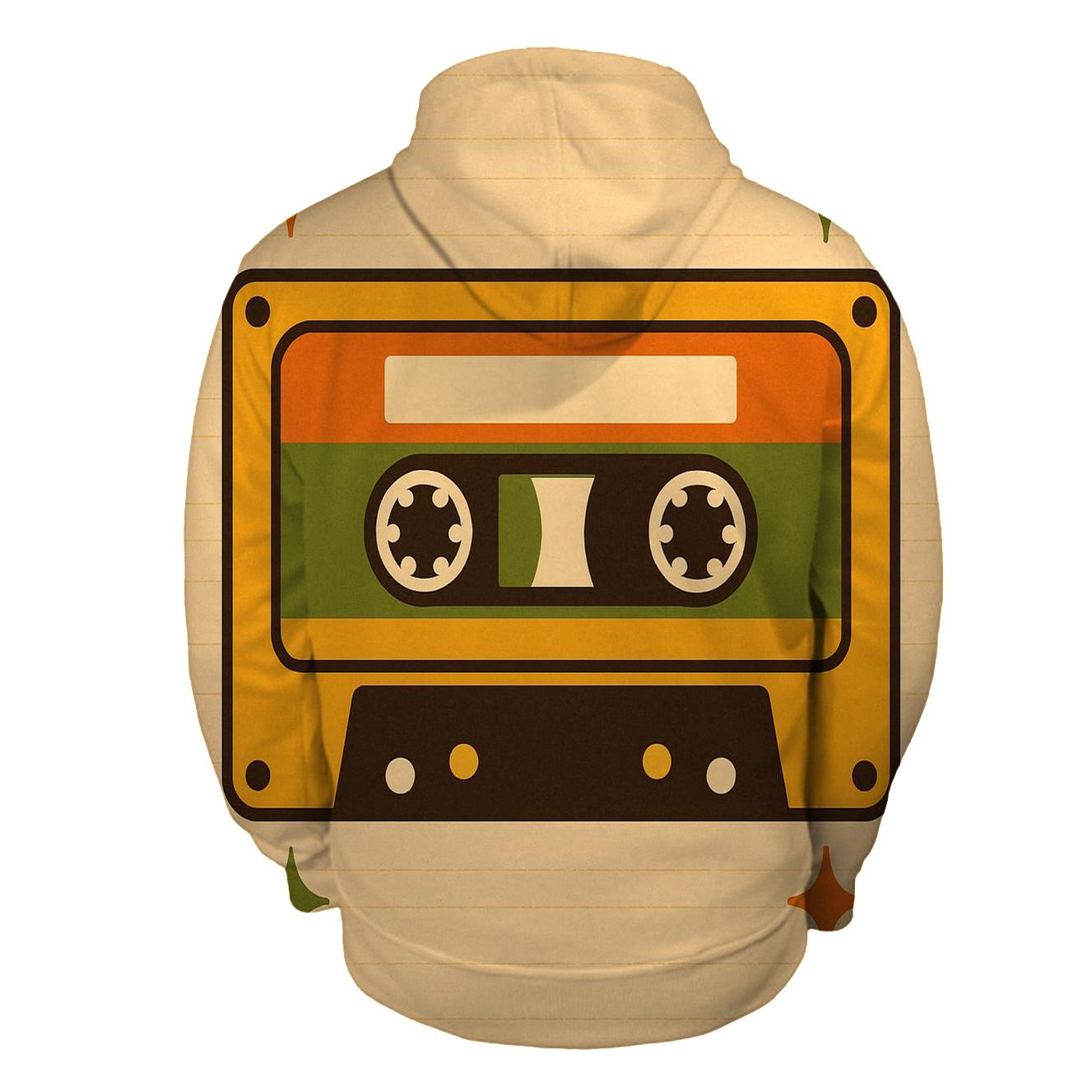 Cassette Tape Color Block Rhythm custom hoodies