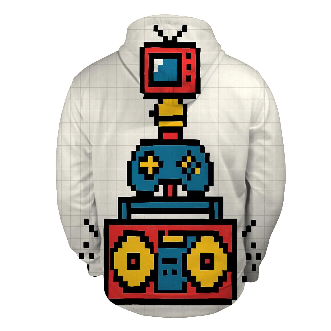 Pixel Arcade Boombox Totem pullover hoodies