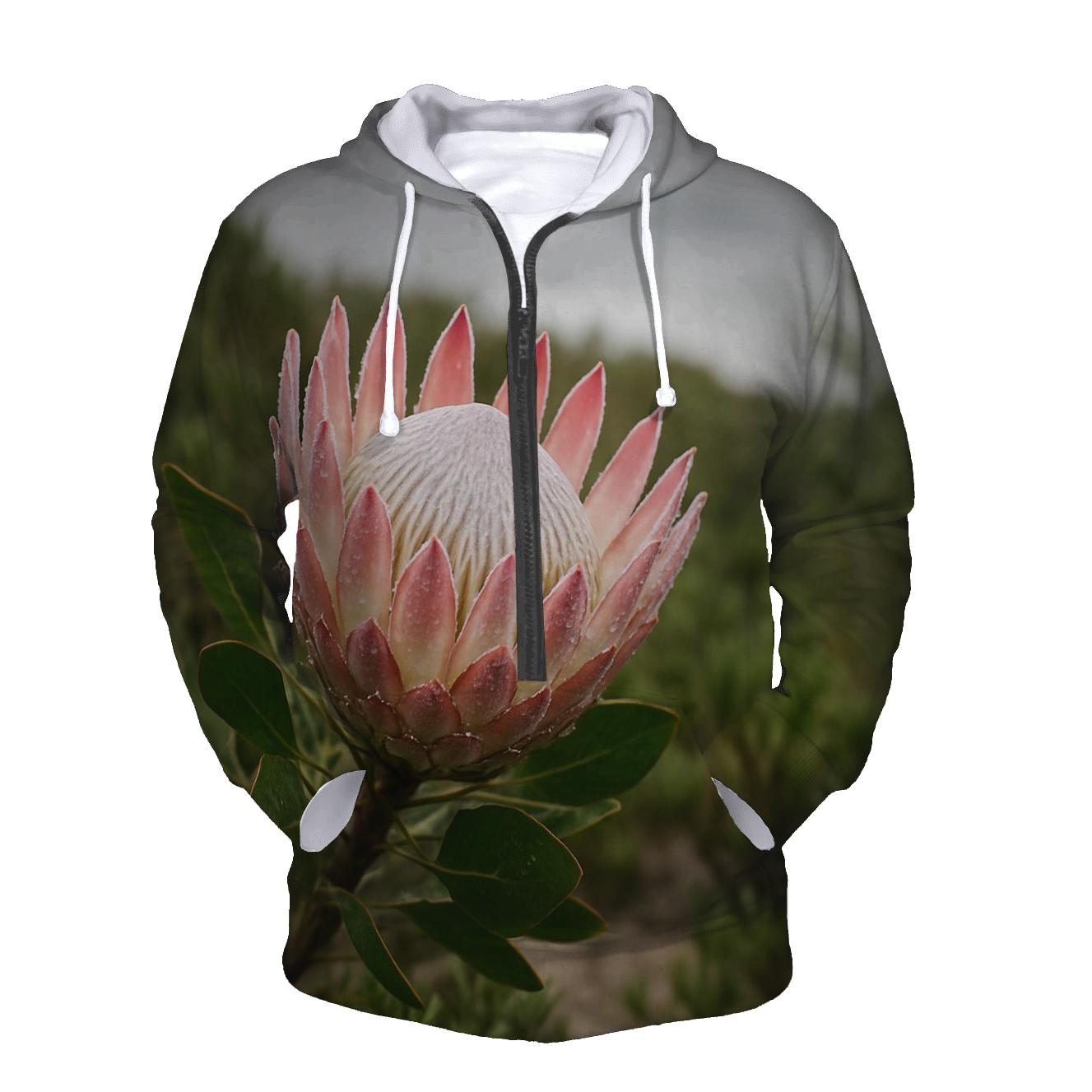 Protea Heads In Coastal Fynbos After Rain graphic hoodies