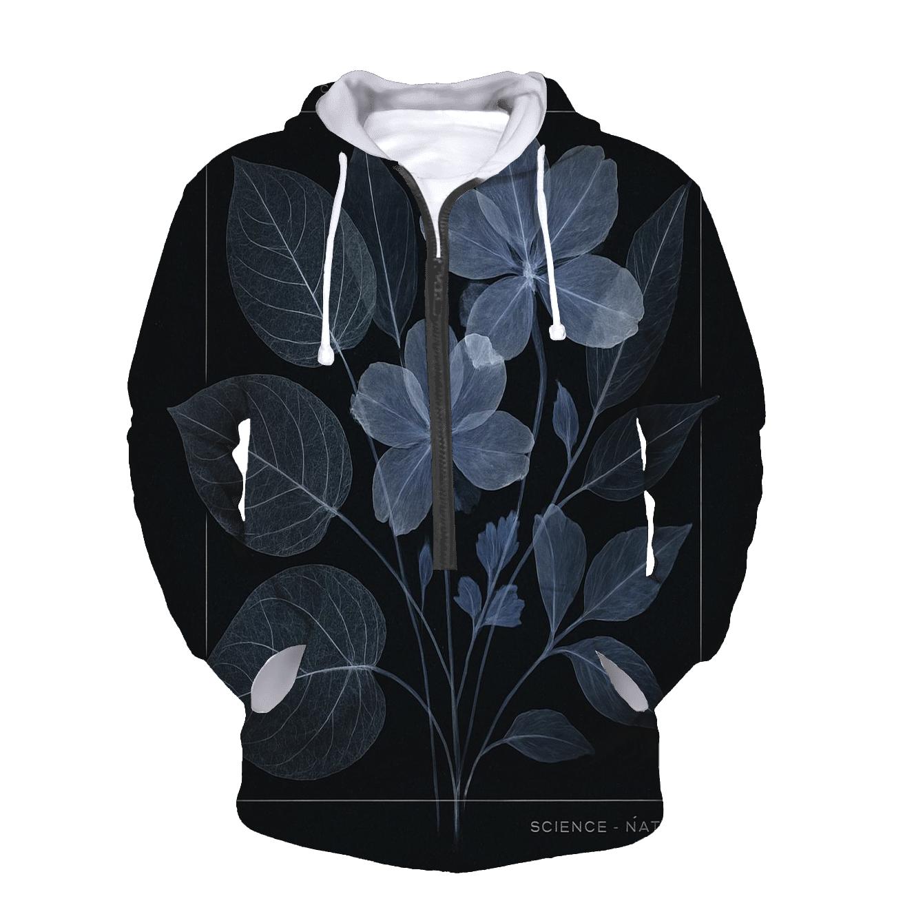 Moonlit Botanical X Ray Collage graphic hoodies