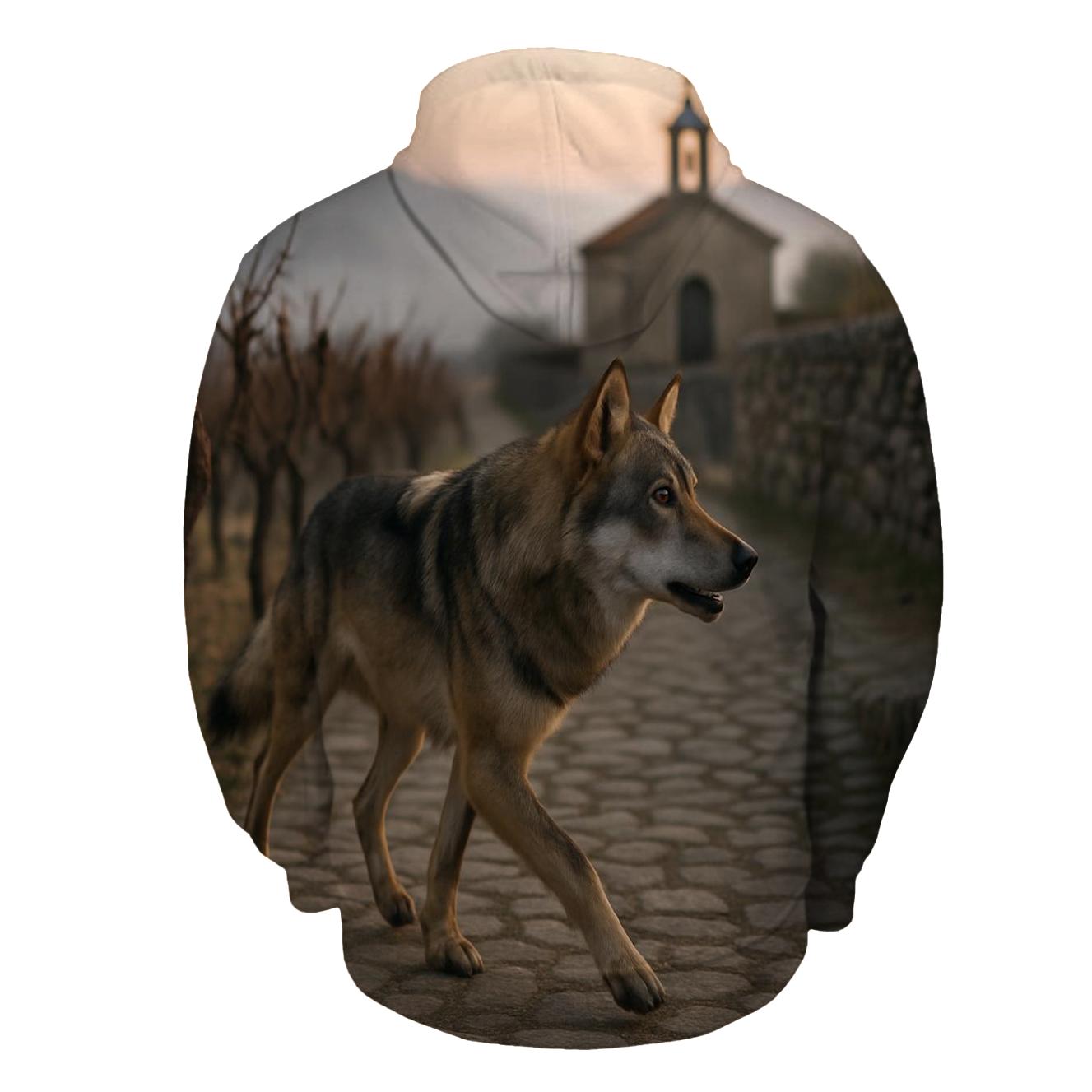 Iberian Wolf Threading A Dawn Vineyard Terraced Valley zip-up hoodies