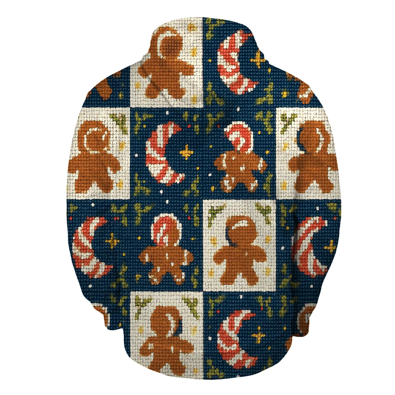 Gingerbread Astronaut Grid Parade Design premium hoodies