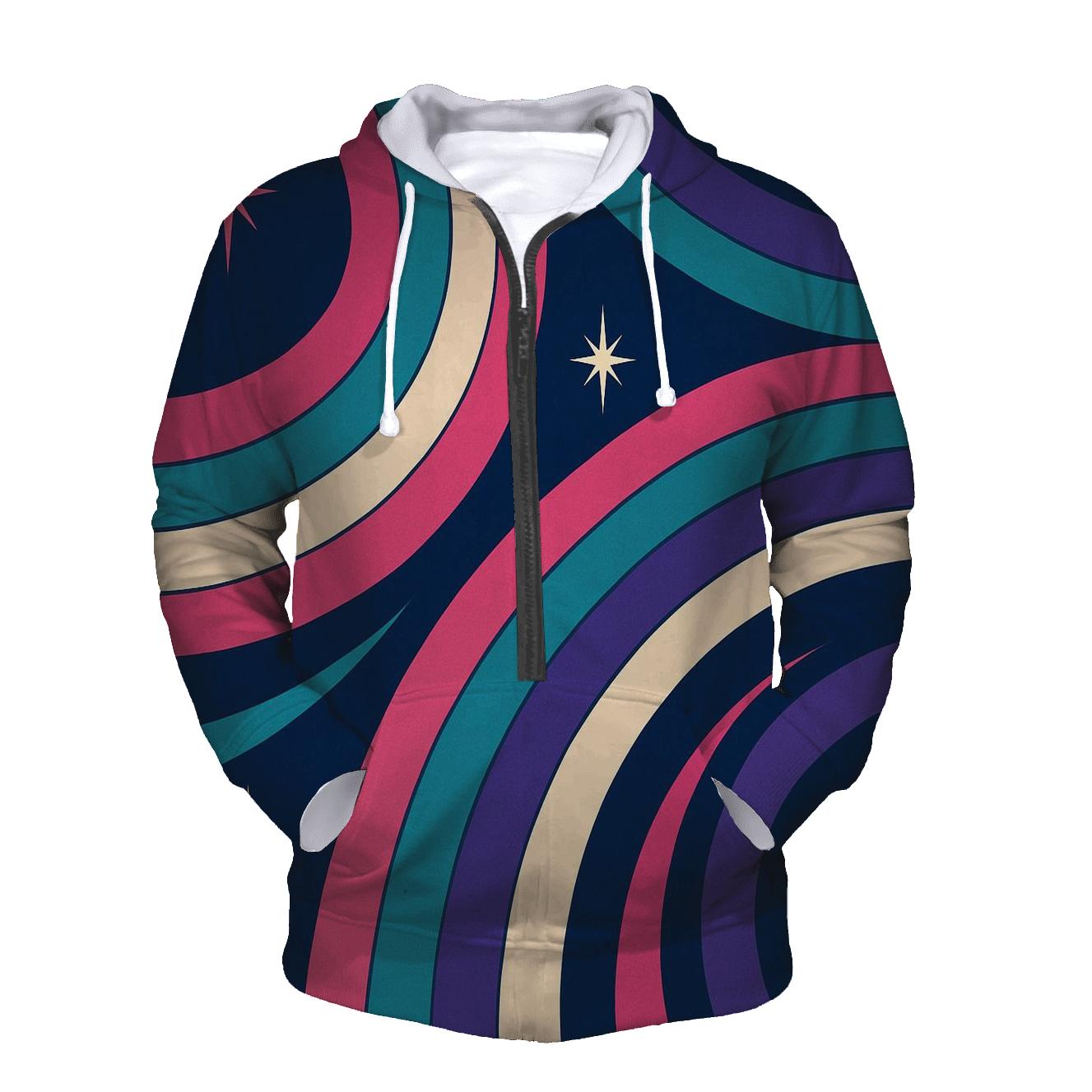 Roller Rink Neon Pathways zip-up hoodies