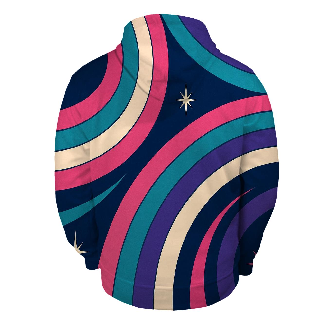 Roller Rink Neon Pathways zip-up hoodies