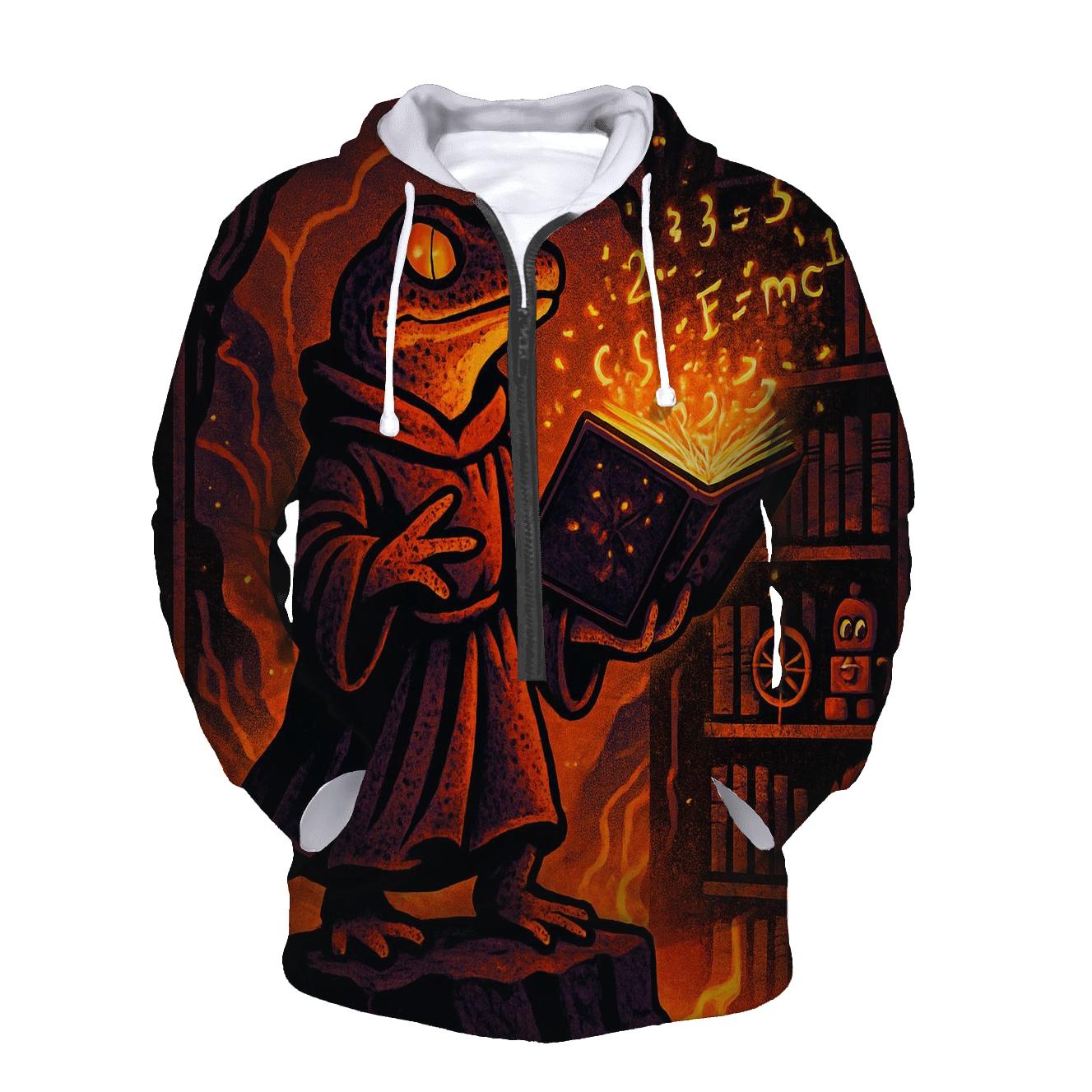 Volcanic Library Of Lost Equations embroidered hoodies
