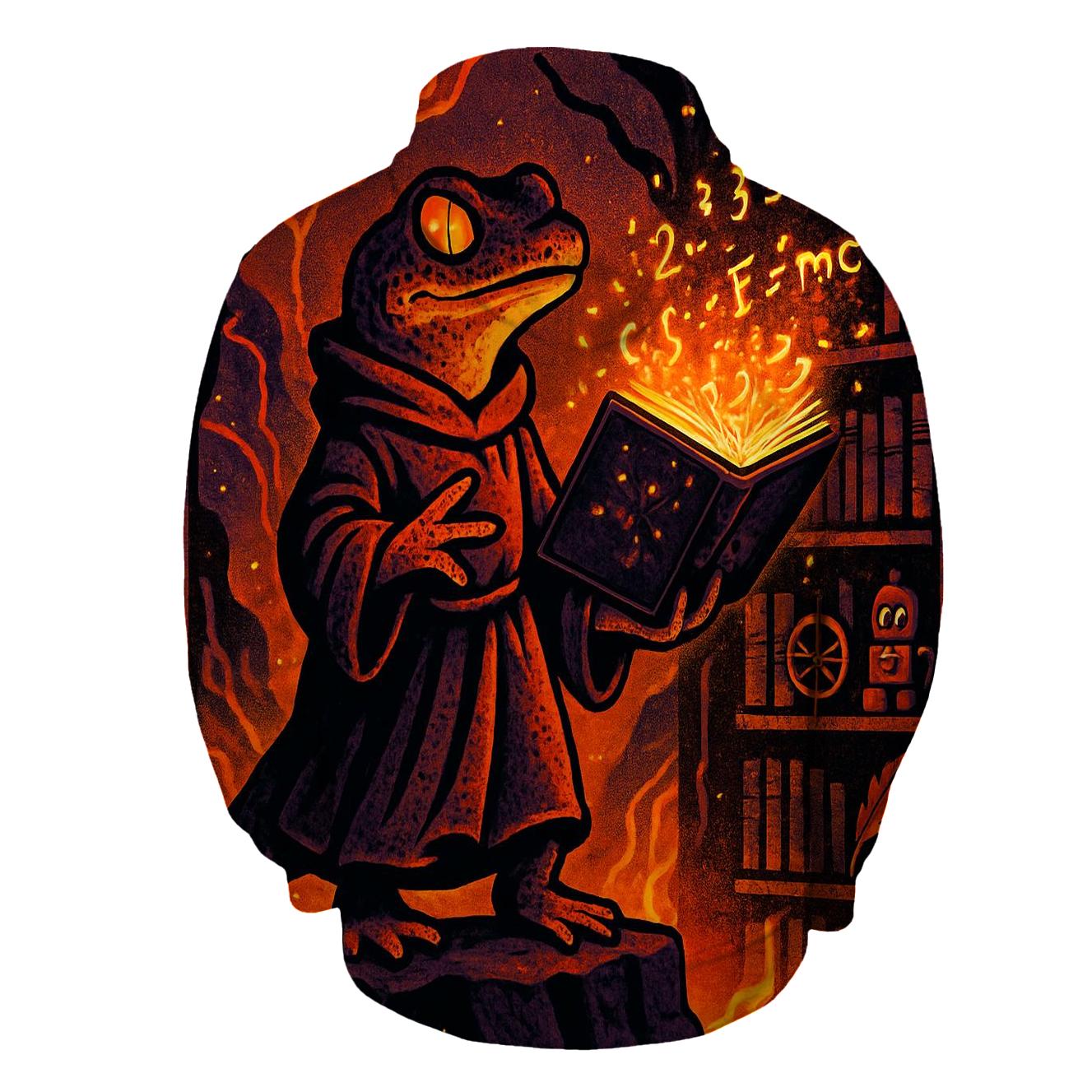 Volcanic Library Of Lost Equations embroidered hoodies