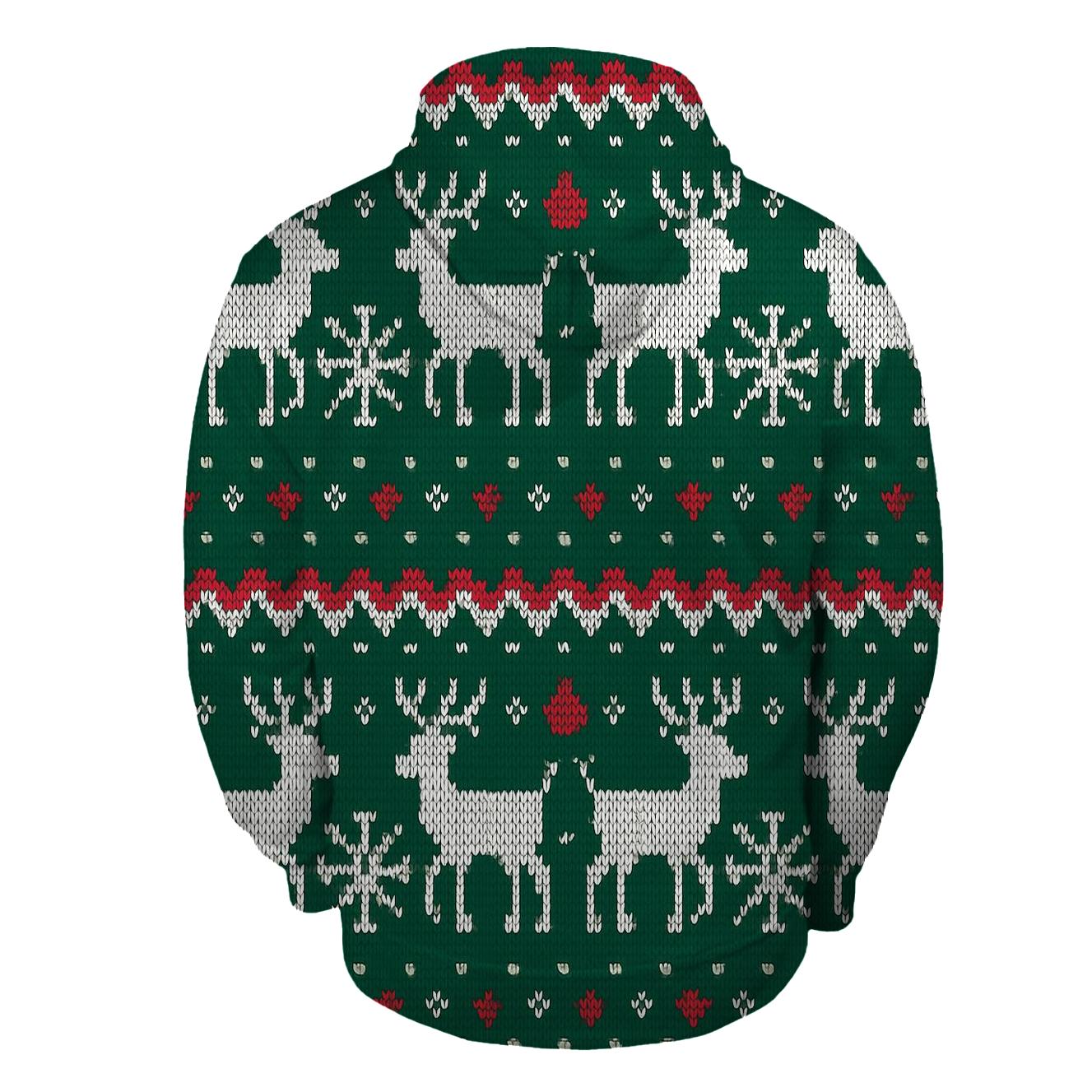Reindeer Constellation Fair Isle Bands Design lightweight hoodies