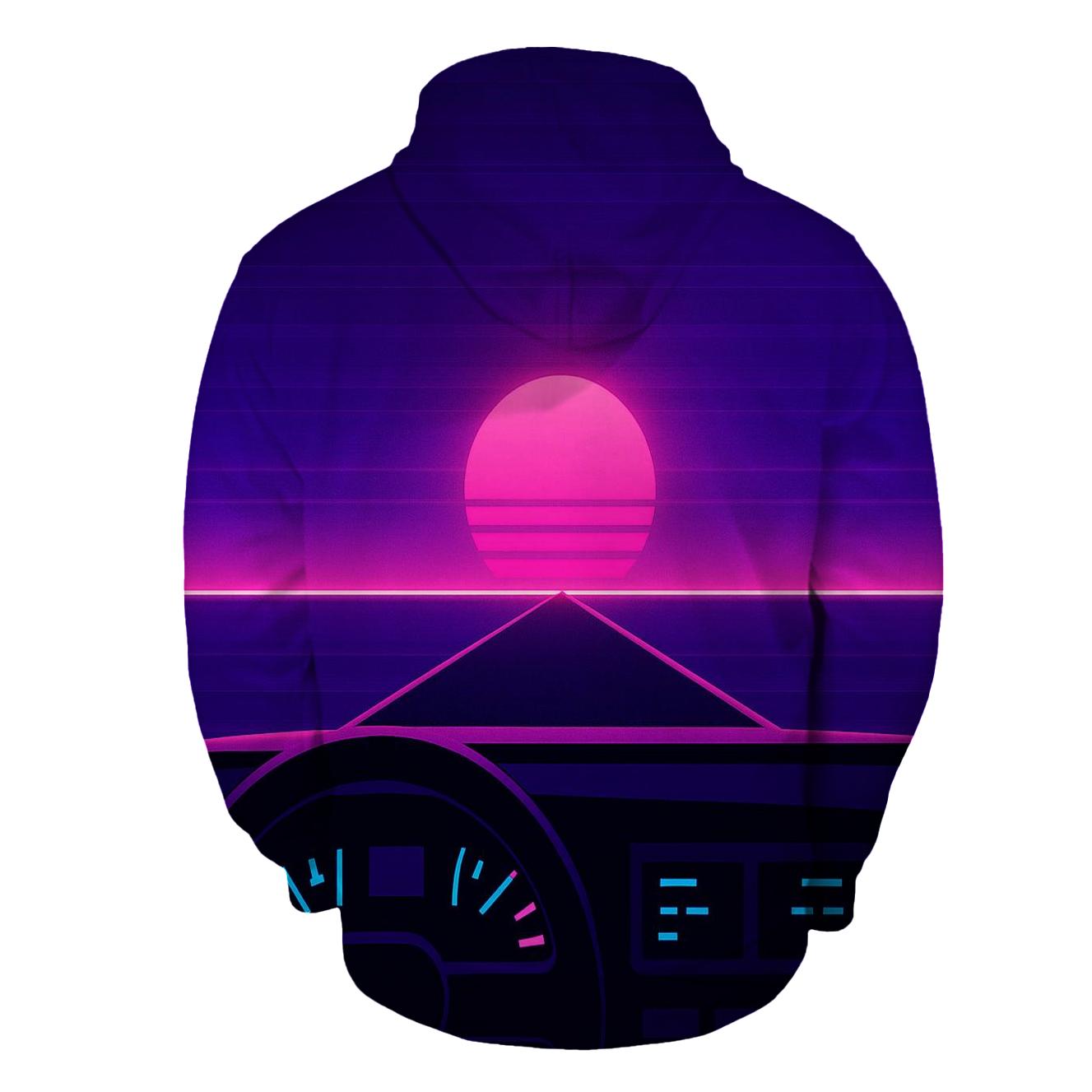 VHS Night Drive Dashboard zip-up hoodies