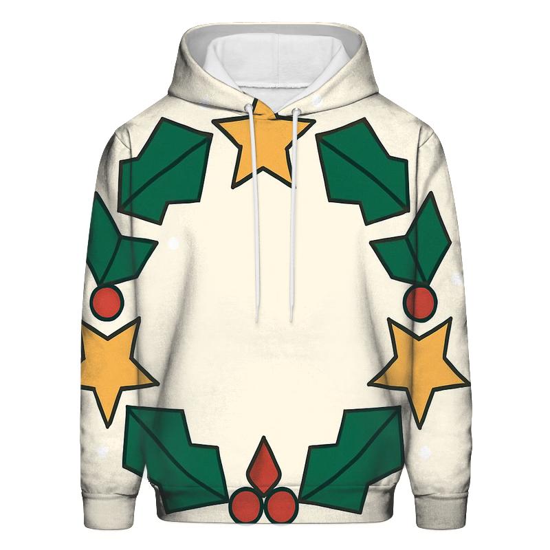 Celestial Holly Star Wreath lightweight hoodies