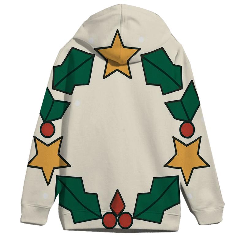 Celestial Holly Star Wreath lightweight hoodies