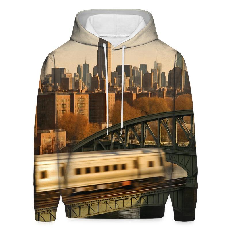 Harlem River Framing Midtown Towers embroidered hoodies