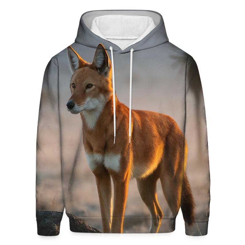 Ethiopian Wolf Sentinel Above The Lobelia Moor pullover hoodies