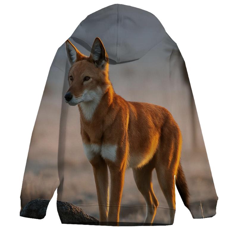 Ethiopian Wolf Sentinel Above The Lobelia Moor pullover hoodies