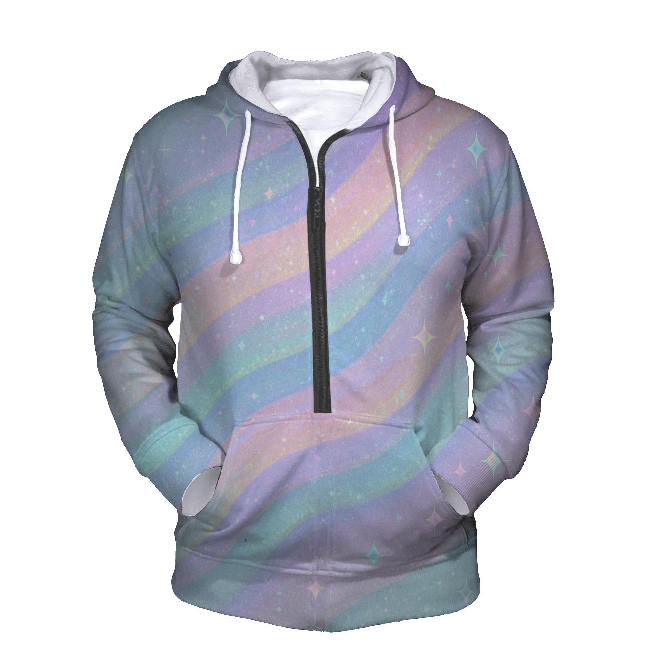 Pastel Aurora Sequin Tide custom hoodies