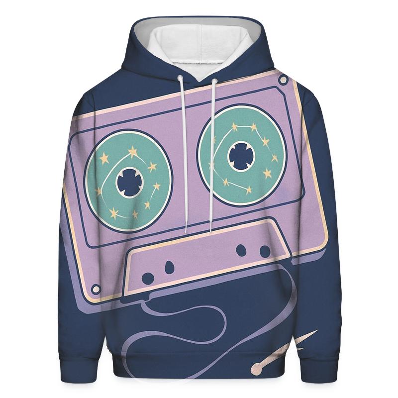 Cassette Constellation Map printed hoodies