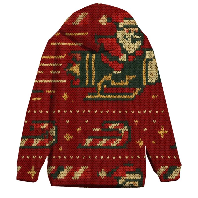Santa Rocket Sleigh Stripework Design hoodies fashion
