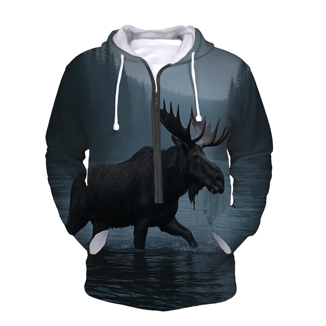 Mist Channel Crossing Moose premium hoodies