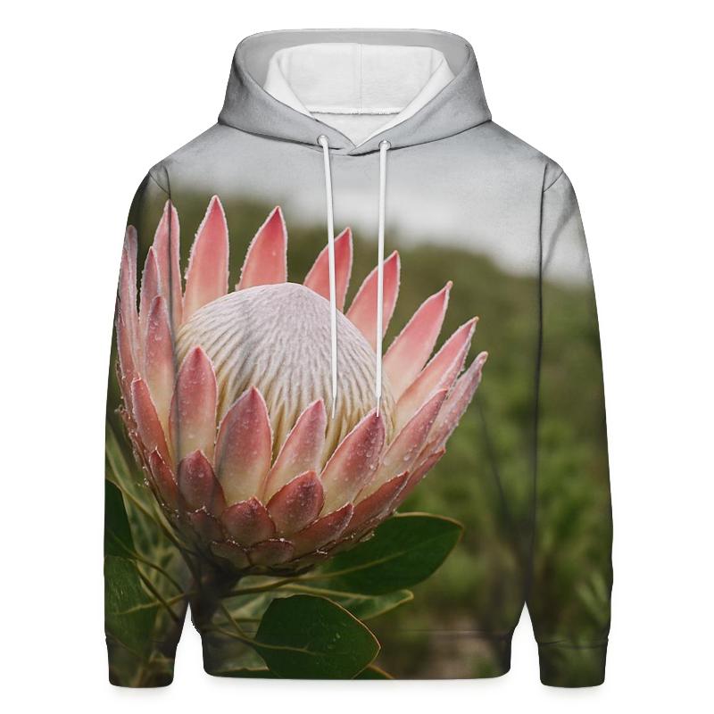 Protea Heads In Coastal Fynbos After Rain printed hoodies