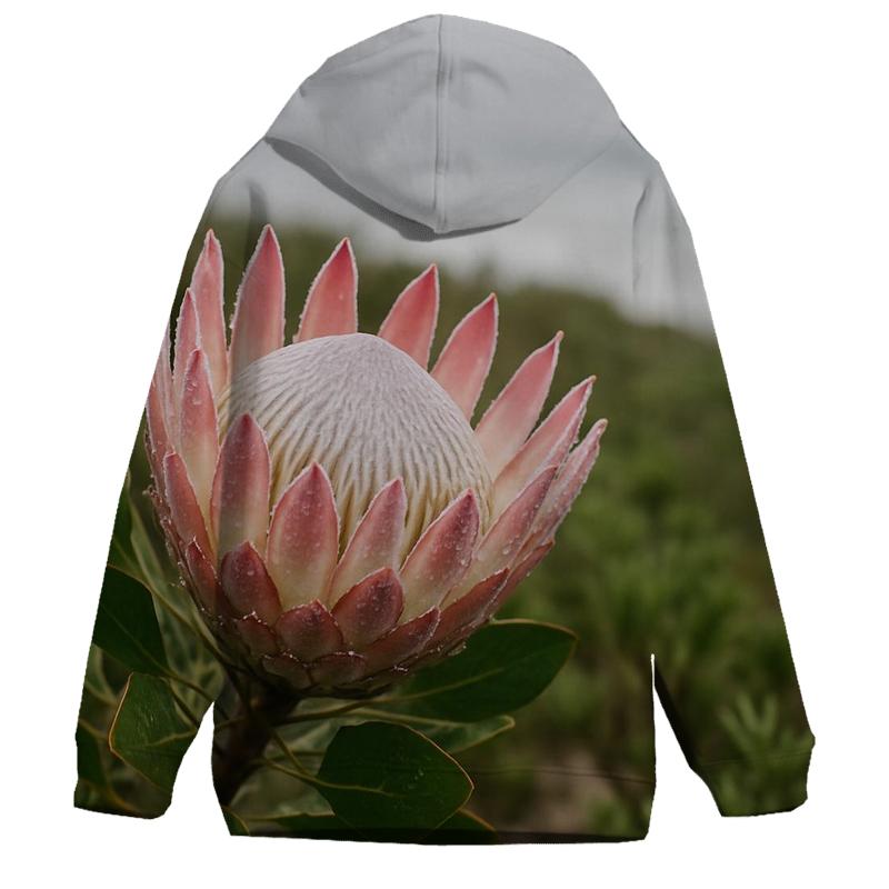 Protea Heads In Coastal Fynbos After Rain printed hoodies