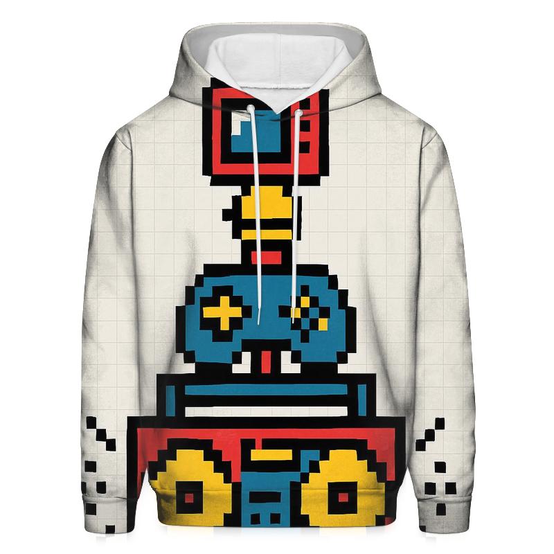Pixel Arcade Boombox Totem hoodie styles