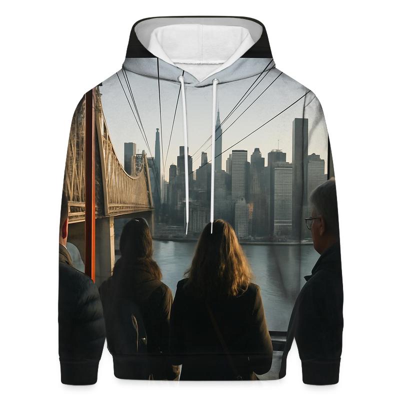 Roosevelt Island Tram Window Over The East River custom hoodies