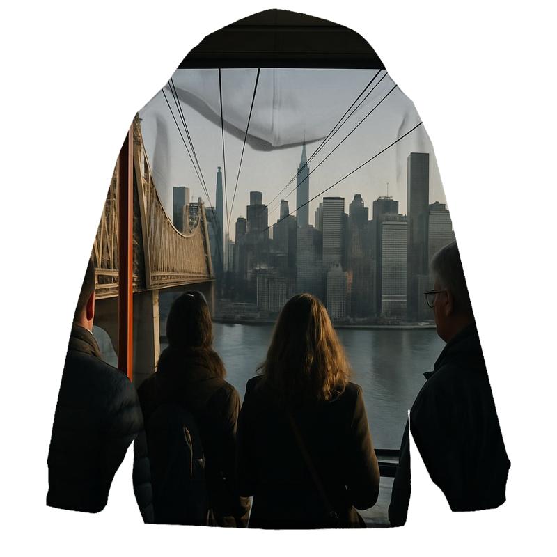 Roosevelt Island Tram Window Over The East River custom hoodies