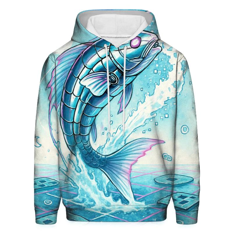 Clockwork Koi In A Pixel Pond hoodie designs