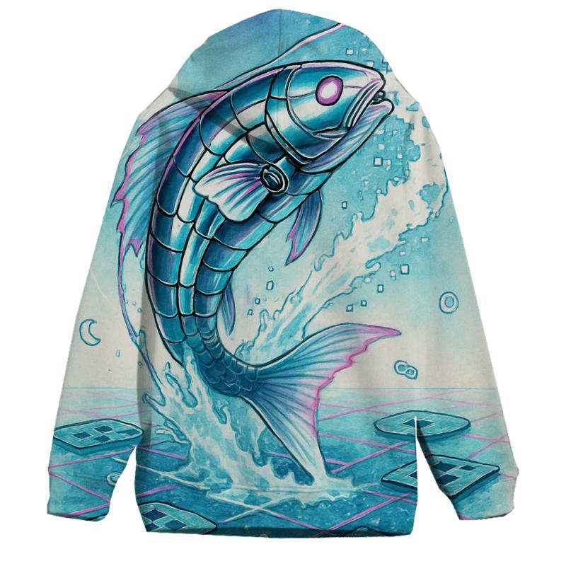 Clockwork Koi In A Pixel Pond hoodie designs