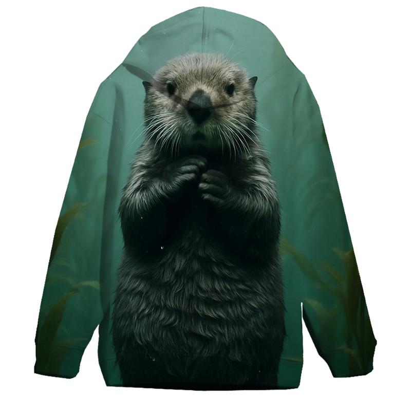 Kelp Forest Hover Sea Otter designer hoodies