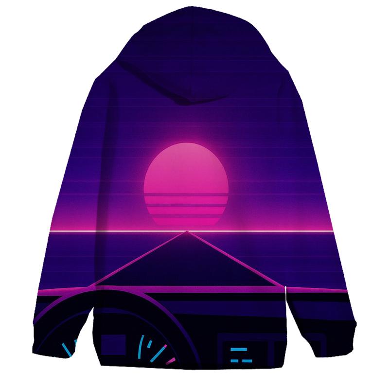 VHS Night Drive Dashboard embroidered hoodies