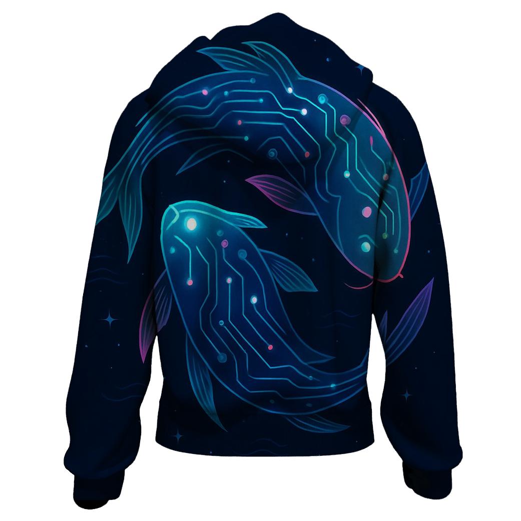 Aurora Circuit Koi hoodies fashion