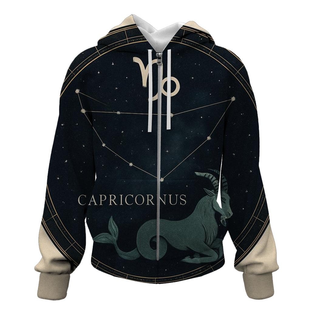 Capricorn Sea Goat Star Chart Emblem printed hoodies