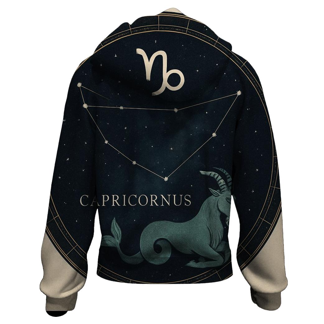 Capricorn Sea Goat Star Chart Emblem printed hoodies