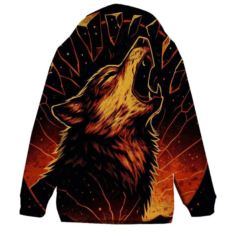 Volcanic Mirror Howl Wolf designer hoodies