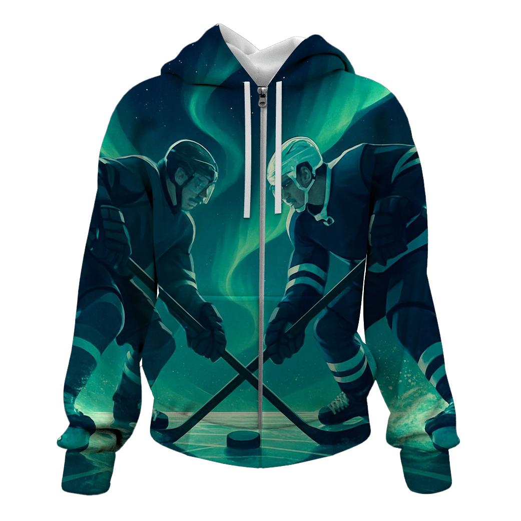 Aurora Ice Hockey Faceoff premium hoodies