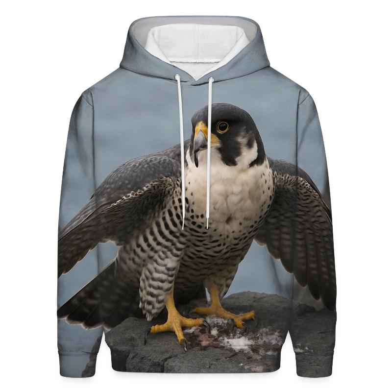 Basalt Cliff Sentinel Peregrine Falcon embroidered hoodies