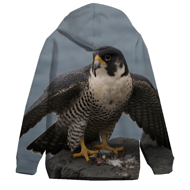 Basalt Cliff Sentinel Peregrine Falcon embroidered hoodies