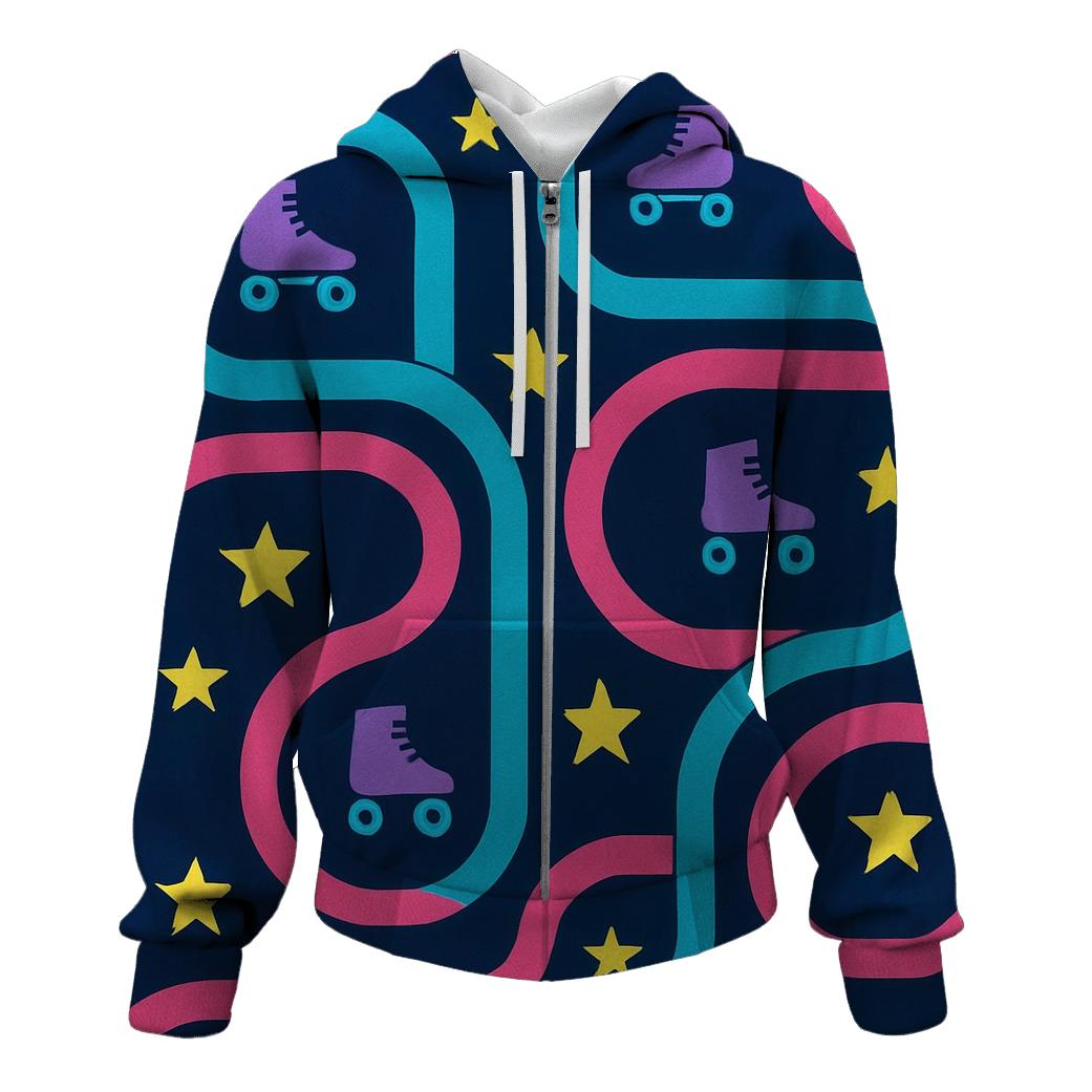 Neon Roller Rink Floorplan graphic hoodies