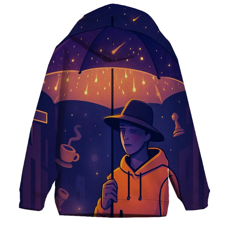 The Umbrella That Catches Meteors zip-up hoodies