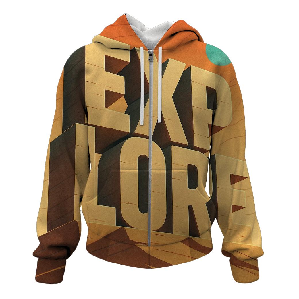 Desert Mirage Typography Atlas designer hoodies