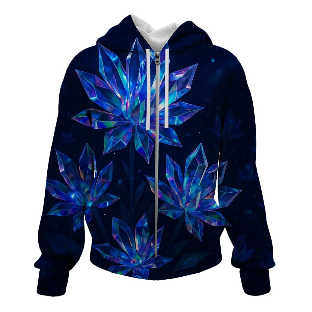 Midnight Prism Garden embroidered hoodies