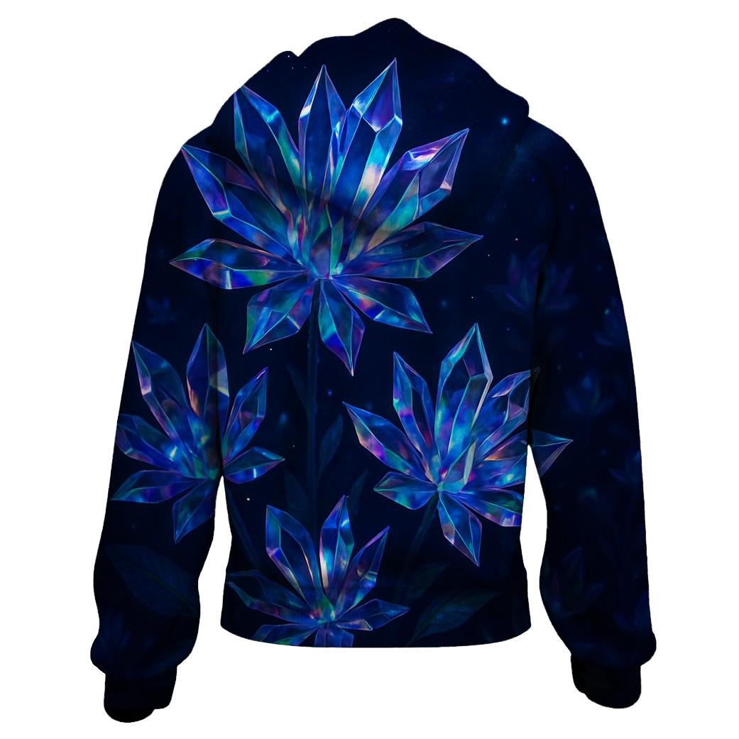 Midnight Prism Garden embroidered hoodies