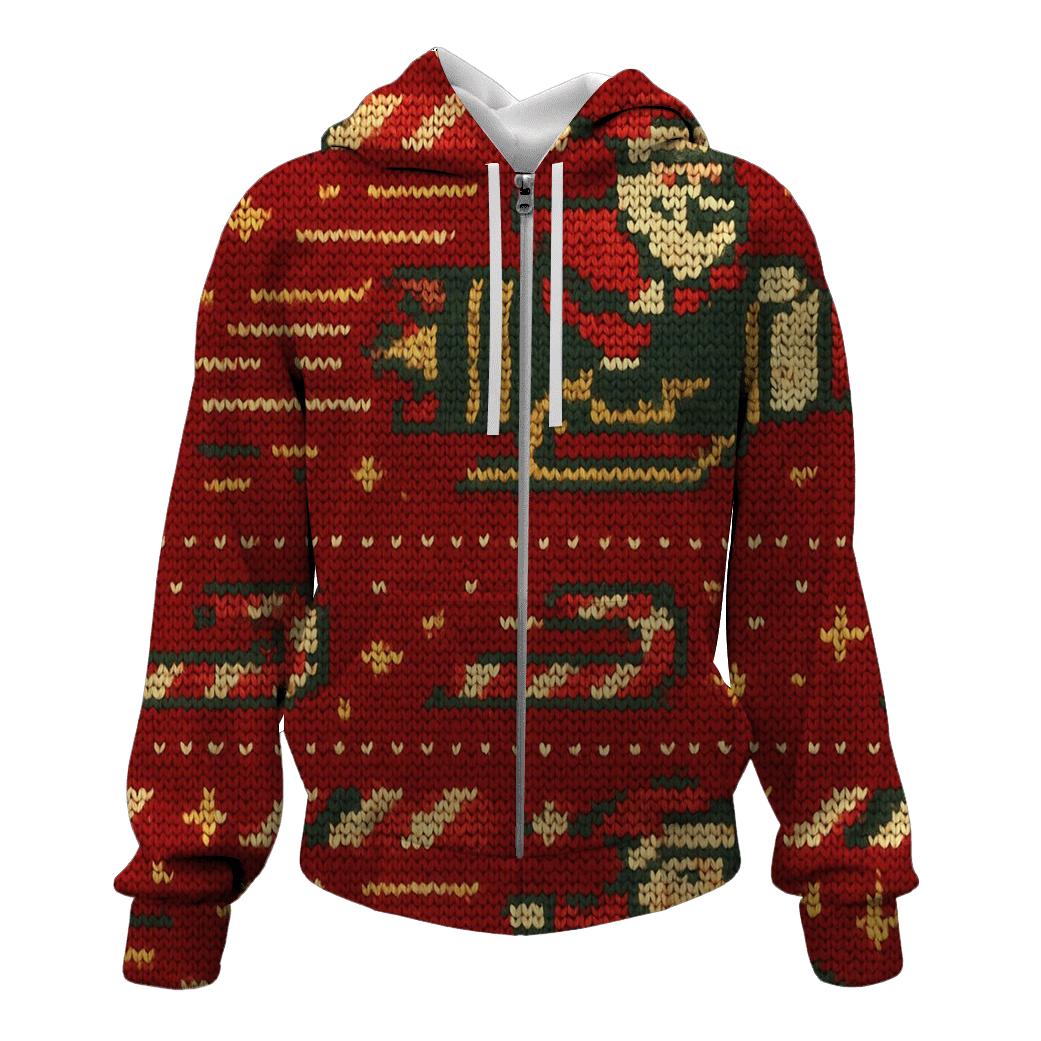 Santa Rocket Sleigh Stripework Design heavyweight hoodies