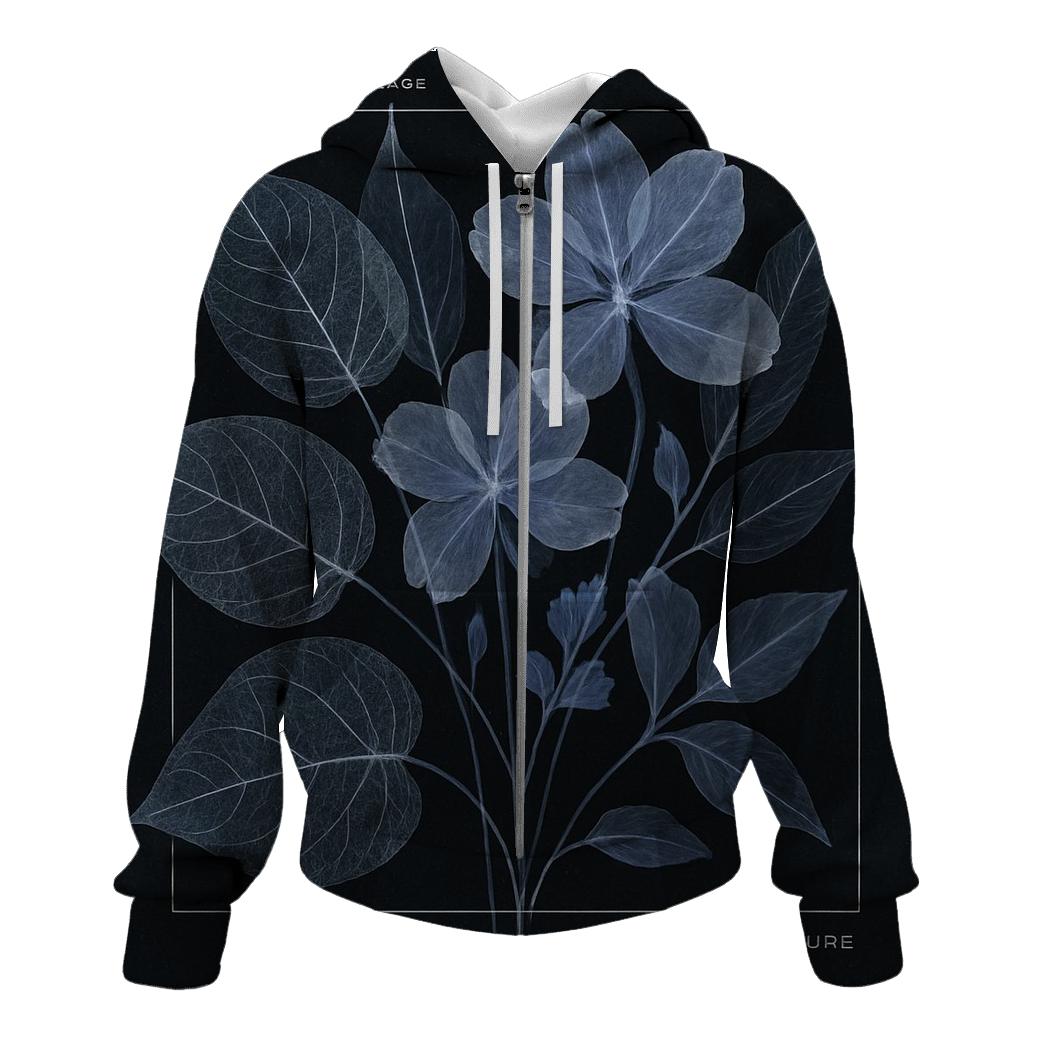 Moonlit Botanical X Ray Collage designer hoodies