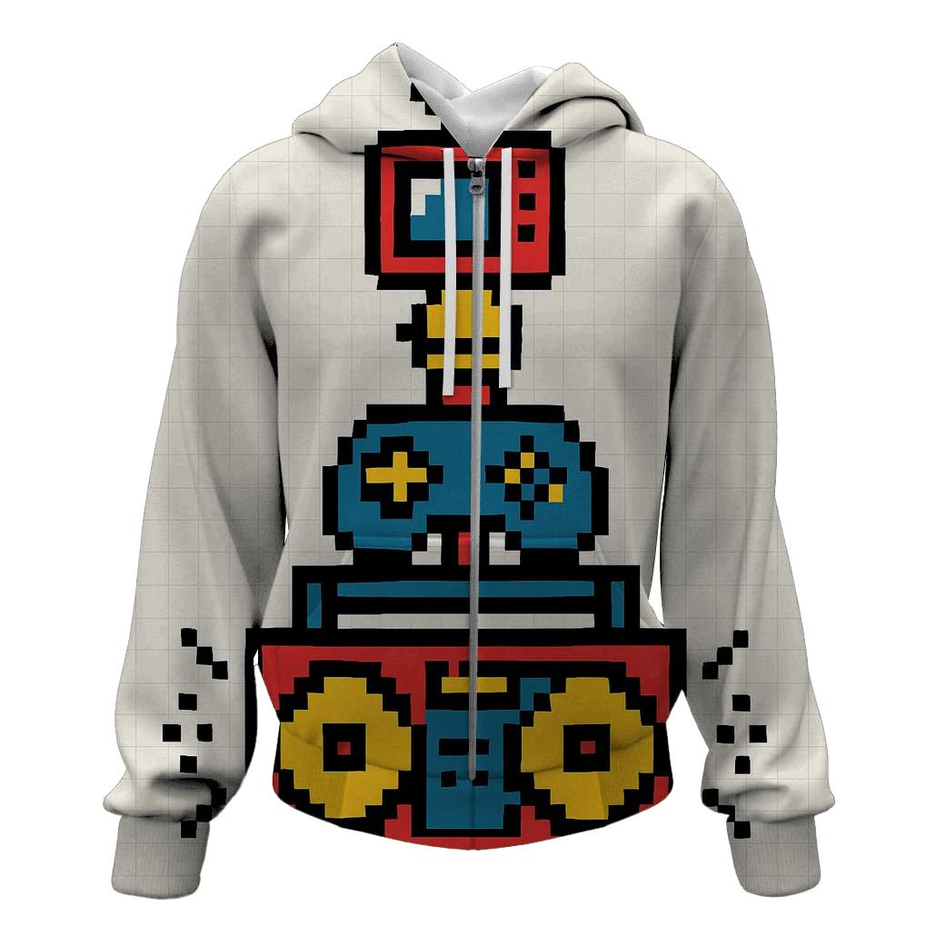 Pixel Arcade Boombox Totem graphic hoodies