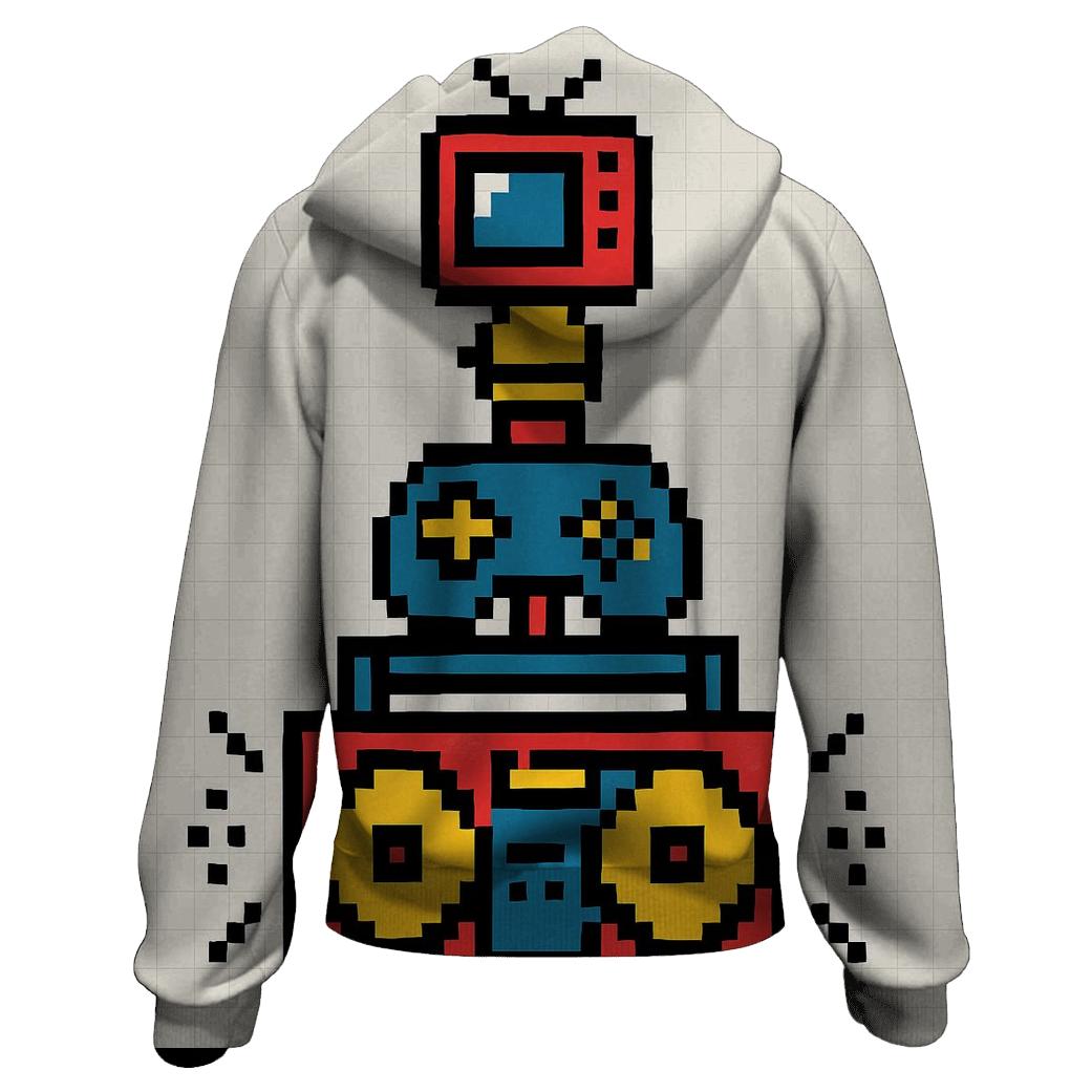 Pixel Arcade Boombox Totem graphic hoodies