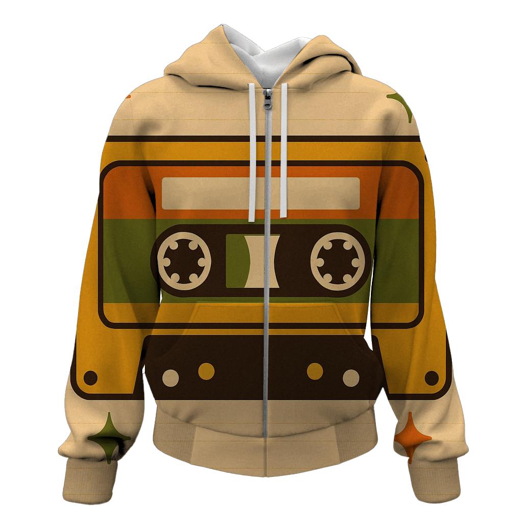 Cassette Tape Color Block Rhythm designer hoodies