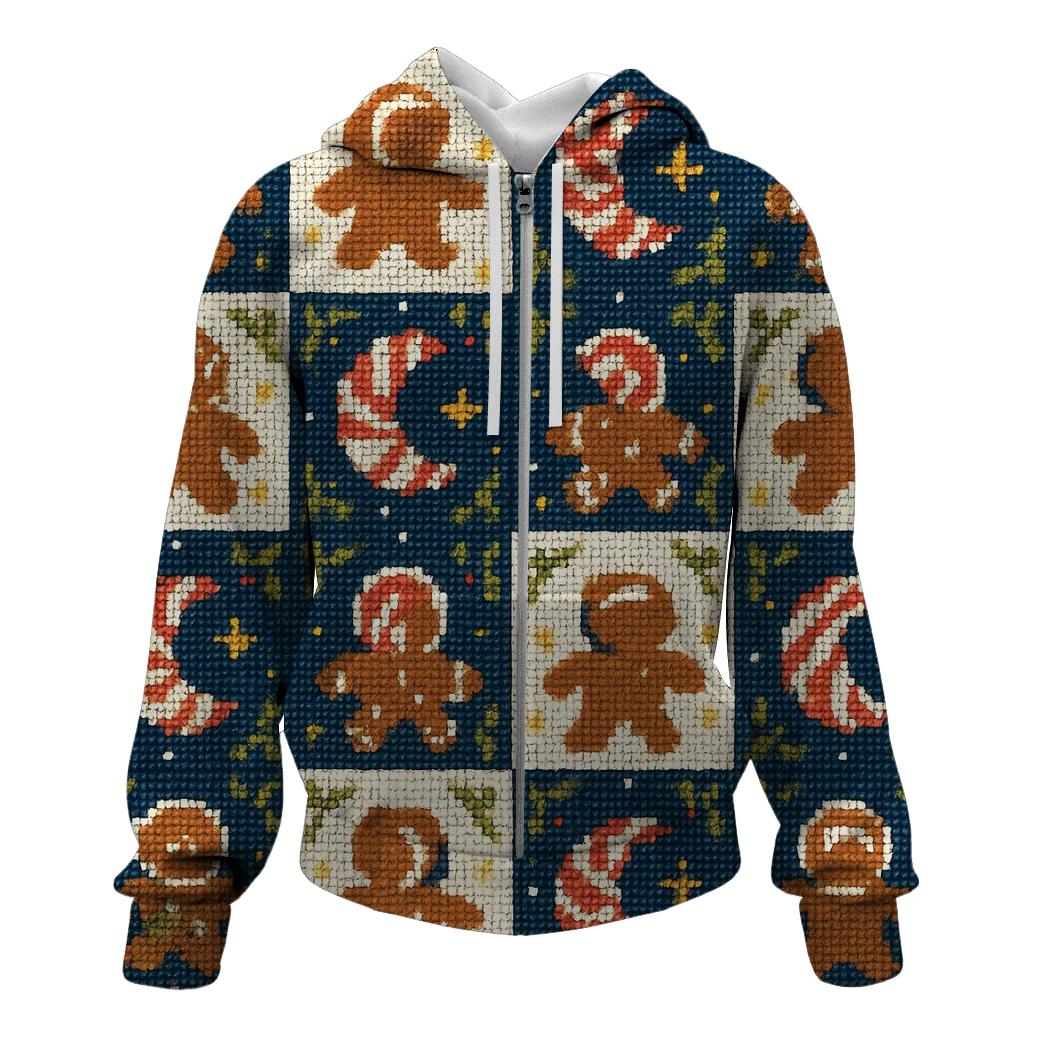 Gingerbread Astronaut Grid Parade Design hoodie designs
