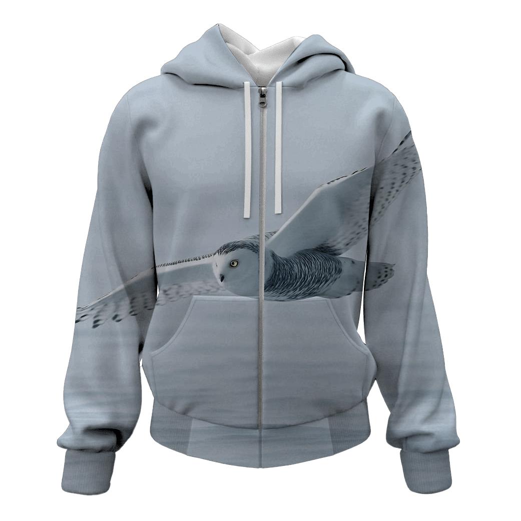 Frostline Forager Snowy Owl hoodie styles
